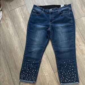Skies the limit size 12 Women's Blue Embellished Jeans